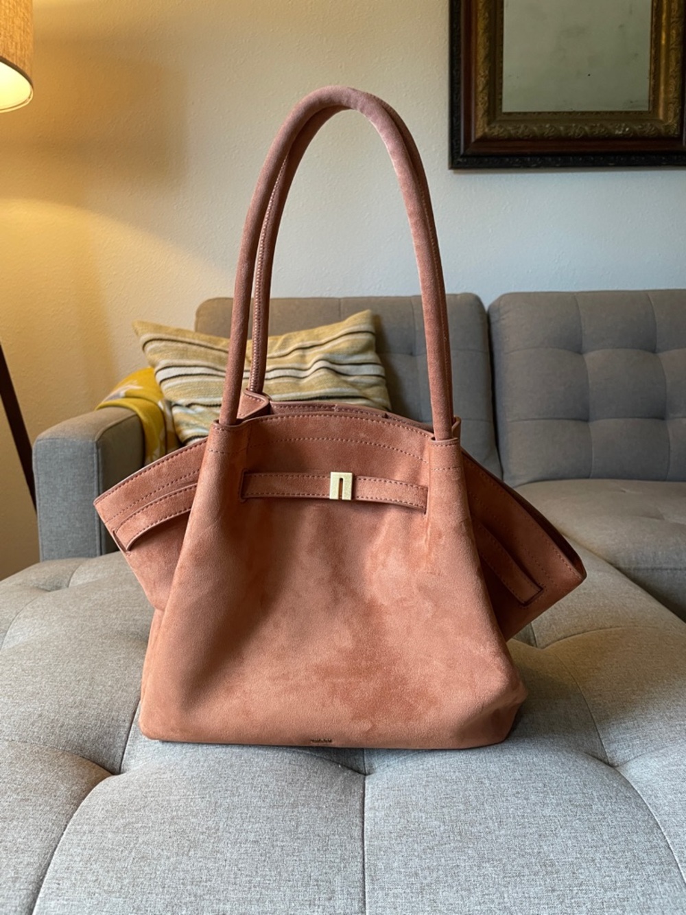 JW PEI Brown Hana Medium Faux Suede Tote Bag - Picture 6 of 7